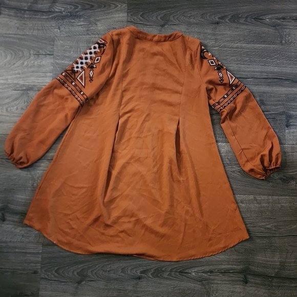 Blu Pepper Boho Burnt Orange Dress Sz S - Picture 6 of 7